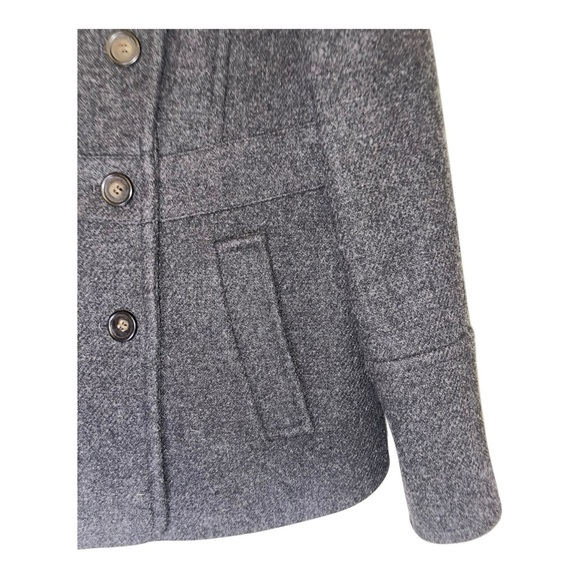J. Crew Charcoal Dark Gray Stadium Cloth Nello Gore Wool Blend Pea Coat - Picture 6 of 11